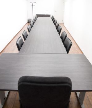 Conference table and chairs in office