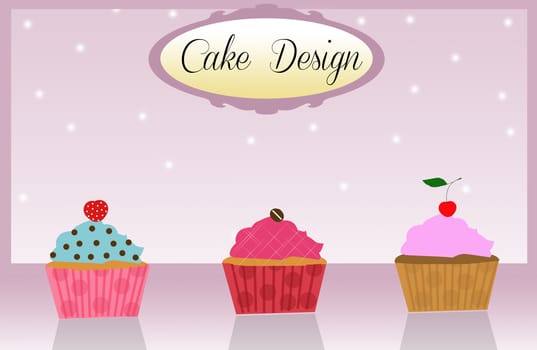 illustration of cup cakes