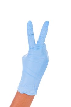 african american doctor with gloves isolated