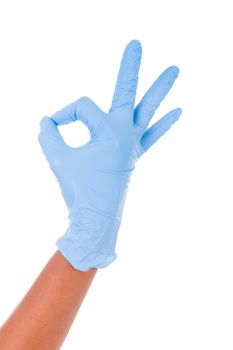 african american doctor with gloves isolated