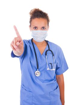 African young doctor with mask isolated