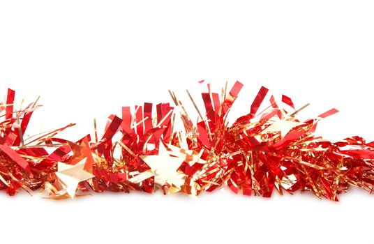 red and gold christmas decoration on white background