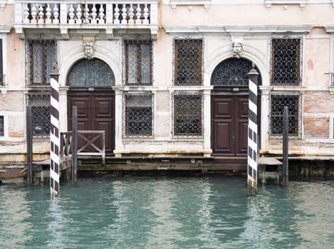 Detail of Grand Canal in Venice, Italy 