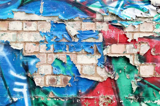 A Graffiti Wall Background with Old Peeling Paint