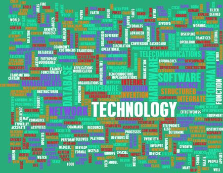 Technology Word Cloud as a Business Concept Art