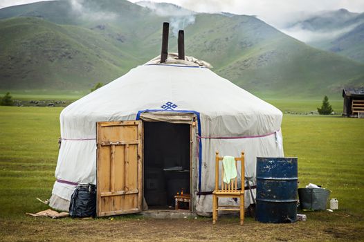 Typical Mongolian Yurt in Mongolia