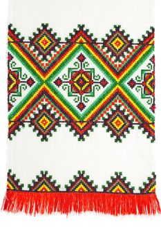 embroidered good by cross-stitch pattern. ukrainian ethnic ornament