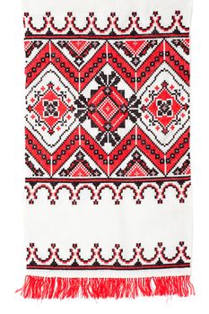 embroidered good by cross-stitch pattern. ukrainian ethnic ornament