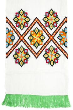 embroidered good by cross-stitch pattern. ukrainian ethnic ornament