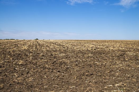 arable soil at autumn