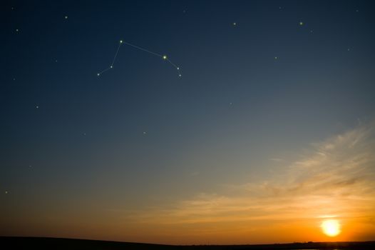 Aries on sky - zodiac constellation