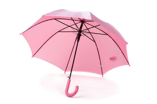 pink umbrella over white