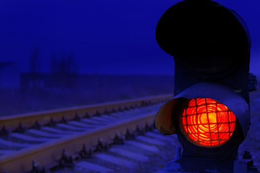 stop signal lamp in dusk