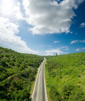 asphalt road in mountain