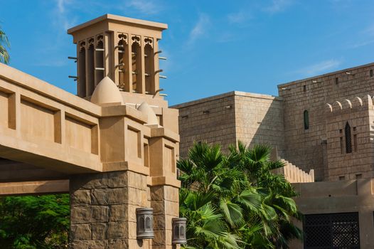 DUBAI, UAE - NOVEMBER 15: View of the  Souk Madinat Jumeirah.Madinat Jumeirah encompasses two hotels and clusters of 29 traditional Arabic houses. Nov 15, 2012 in Dubai