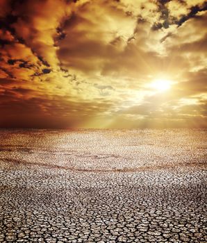 drought land under dramatic sky