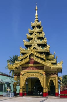 Buddhist temple at Shwemawdaw Paya in Bago, Myanmar (Burma). 