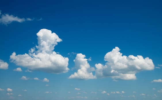 deep blue sky with clouds