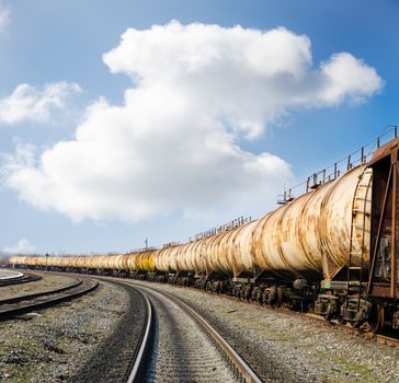 old rusty train wagons on railway