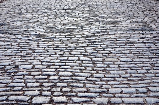 cobbled road as background