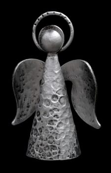The stylized metal forged angel with a halo