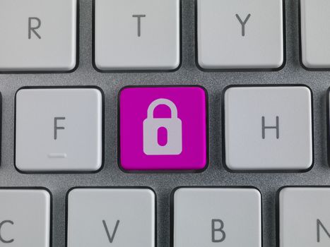 Lock symbol on a computer keyboard