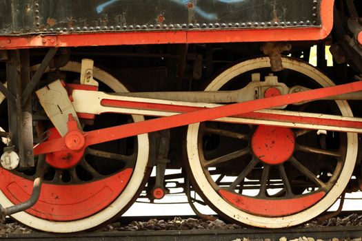 old steam locomotive iron wheels