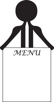 man with the menu card