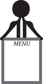 man with the menu card