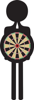 man with the dart board