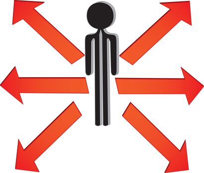 man with the choice in directions