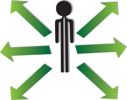 man with the choice in directions
