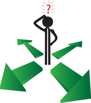 man with the choice in directions
