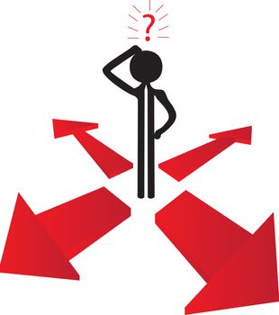 man with the choice in directions
