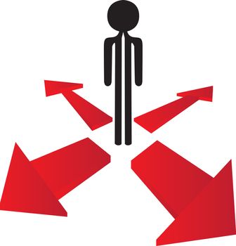 man with the choice in directions