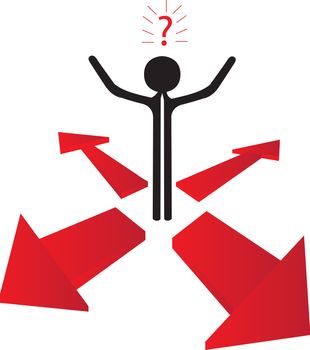 man with the choice in directions