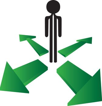 man with the choice in directions