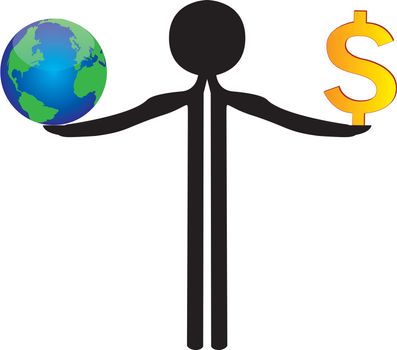 balance between world and money