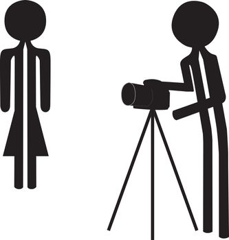 male photographer making photo of sexy woman