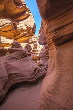 Vertical view of famous Antelope Canyon, Page, Arizona, USA 