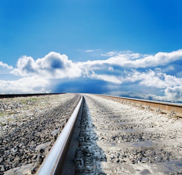 railway to cloudy horizon