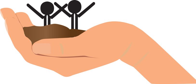 tow new born in single hand
