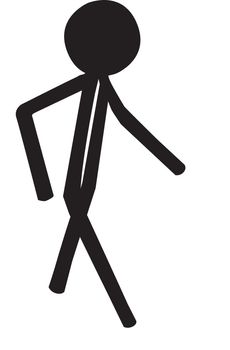 black drawing of walking man