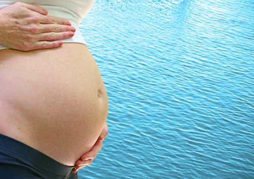 pregnancy and natural delivery during labor - water birth
