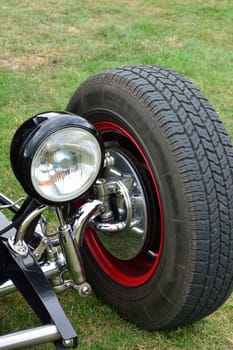 Tyre and headlight on classic tyre