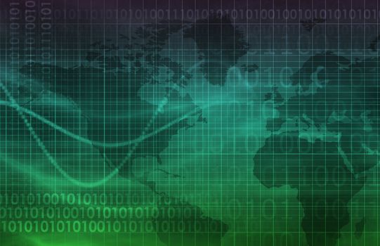 Computer Technology Concept with Global Reach art
