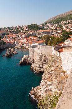 City walls of Dubrovnik Old City in Croatia.
