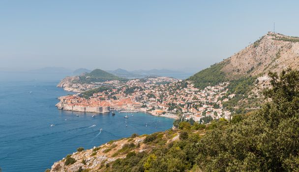 Panoramic view of Old Town of Dubrovnik in Croatia.