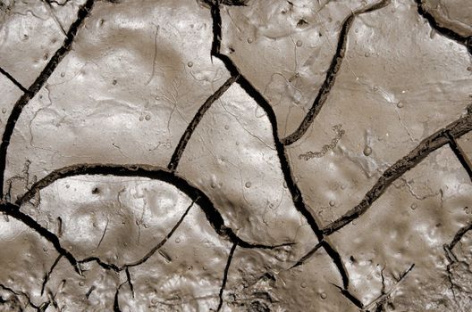 wet earth with cracks