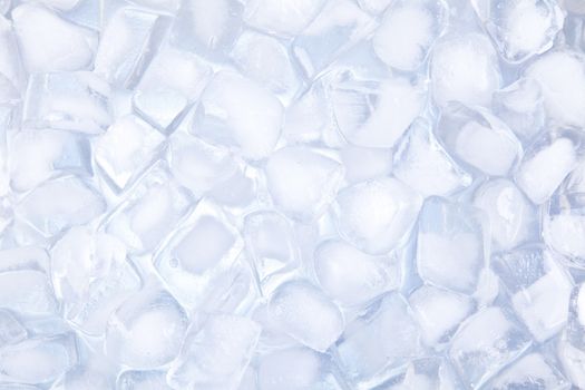 A cold color temperature ice cubes background.